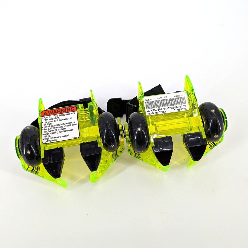 Razor Jetts DLX Heel Wheels Neon Green Adjustable Roller Skates One Size